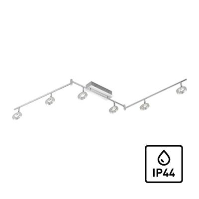 PAUL NEUHAUS Deckenleuchte "SILEDA", grau (aluminiumfarben), 6, H: 20cm, 1 Stk., Leuchten, LED, IP44, LED Badleuchte LED Deckenstrahler