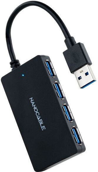 HUB USB 3.0 4 Puertos USB-A (Negro) - Nanocable