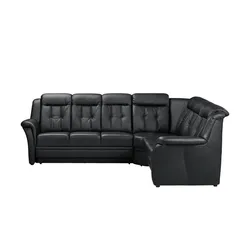 Polstermöbel Oelsa Komfort-Ecksofa aus Leder  Andorra , schwarz , Maße (cm): B: 272 H: 99 T: 238.0