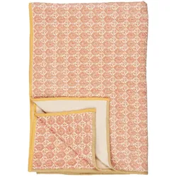 IB Laursen Plaid Vigga mit Druck doppelt gewebt, 170 x 130 cm, orange