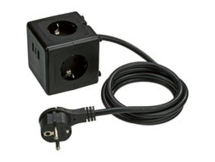 TRONIC® Multiprise cube avec ports USB (Noir)