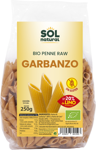 Sol Natural Gluten-free Bio Linen Chickpea Penne Pasta 250 gr