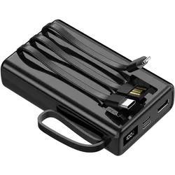 Setty Powerbank 20.000 mAh mit Kabeln SPB-LC-220 schwarz (20000 mAh, 22.50 W), Powerbank, Schwarz