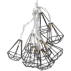 MARELIDA LED Lichterkette DIAMANT 10 kleine beleuchtete Rubine Timer L: 1,6m