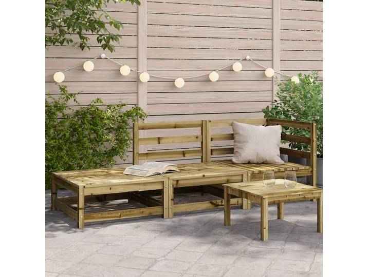 vidaXL Gartensofa mit Hocker 2-Sitzer Kiefernholz Imprägniert