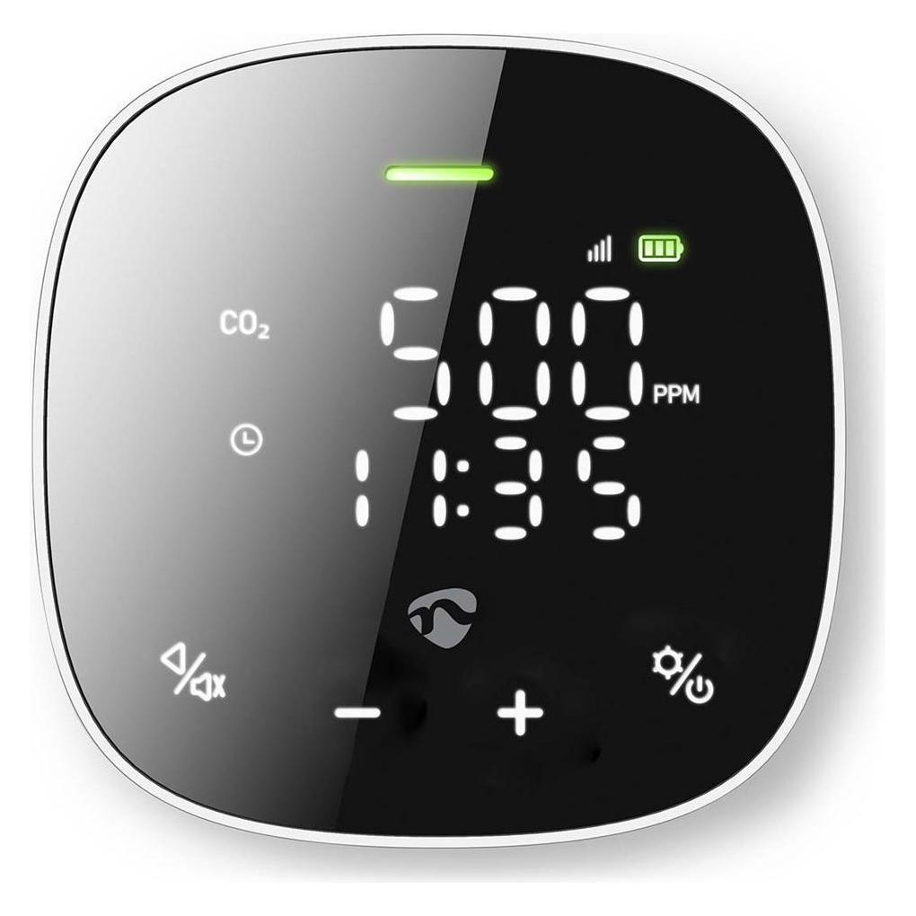 Nedis SmartLife Luftqualitätsmonitor Wi-Fi | inkl. Display | Kohlendioxid (CO2) / Luftfeuchtigkeit / (WIFISA20CBK)