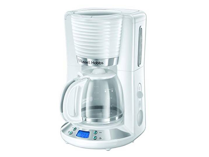 Russell Hobbs Filterkaffeemaschine Inspire, Weiß, 1,25 l, 10 Tassen WhirlTech-Brühtechnologie Für Aromatischen Kaffee, Programmierbarer Timer Und Tropf-Stopp, Automatische Abschaltung