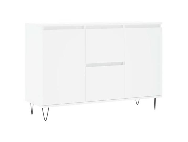 HGFDVCMR Sideboard Weiß 101,5x35x70 cm Kommode Schrank Holzwerkstoff Moderner Anrichte-Schrank mit stabilen Eisenbeinen & Kippschutz für Wohnzimmer, Schlafzimmer oder Flur.
