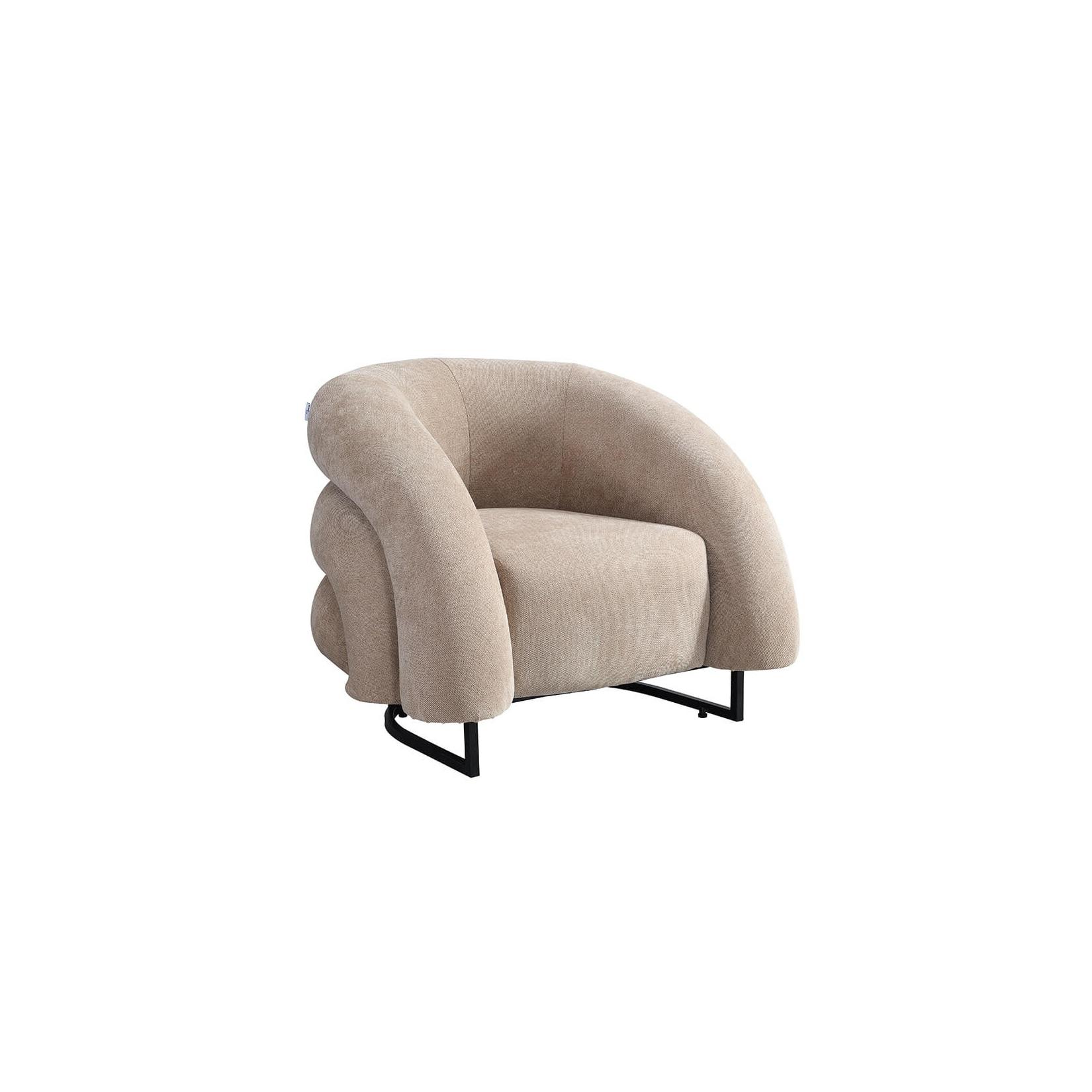 HOME DELUXE Sessel MACA - Samtgewebe Beige