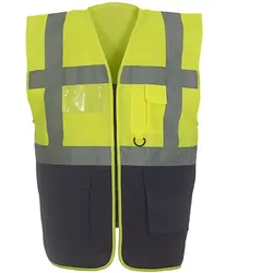 Warnweste / Kennzeichnungsweste "YK801" - S - fluor gelb/marine