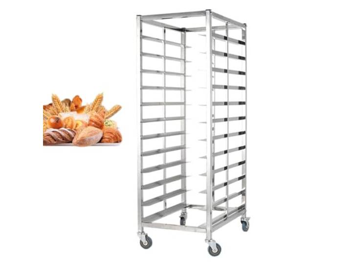 Labasuan Professionelles Bäckereiregal mit feststellbaren 360°-Drehrollen Edelstahl-Backblechwagen, mobiler Servierwagen, passend für 60 x 40 cm Backbleche und Kühlroste für Bäckereien(12-Tier)