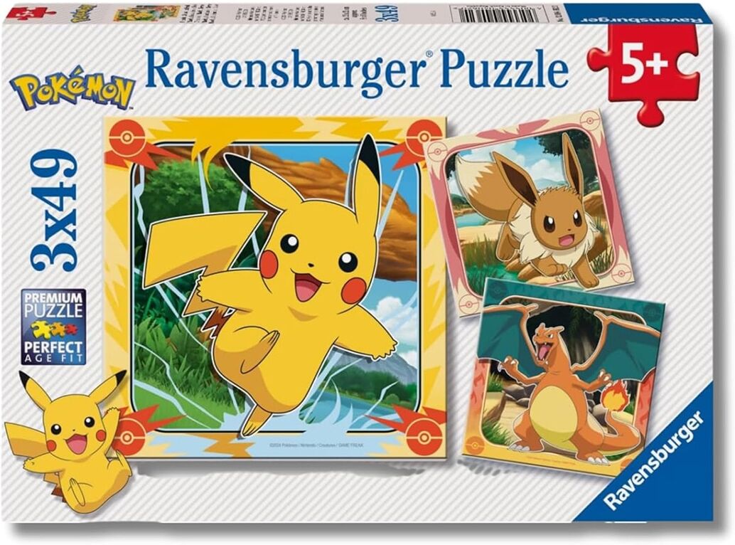 Ravensburger Puzzle Infantil Puzzle 3x49 piezas Pokémon .