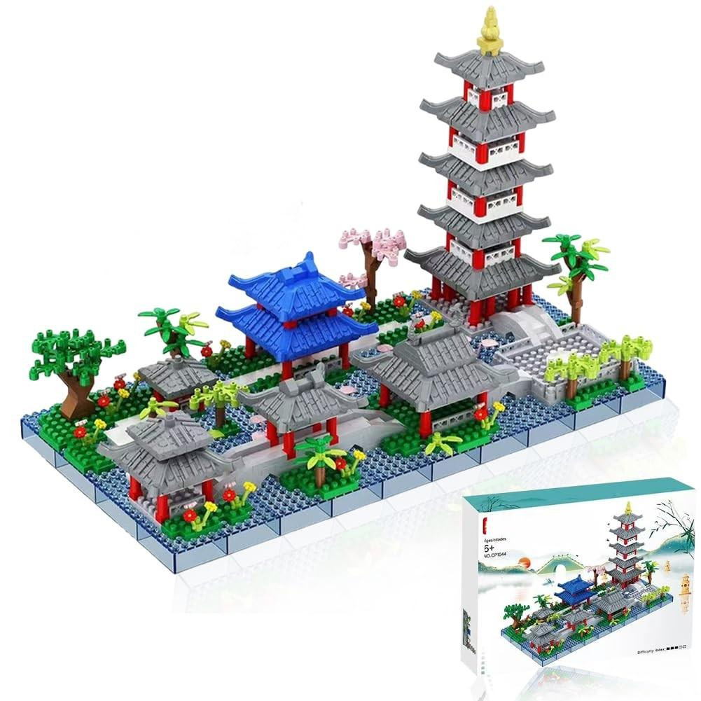 Omgoods Micro Bouwstenen Set Hangzhou Tuin met 3180 Onderdelen