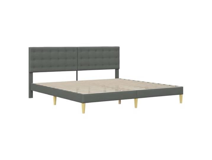 KTHLBRH Bettgestell dunkelgrau 180 x 200 cm Stoff Kopfteil aus Sperrholz, Beine verjüngt, Lattenrost, einfache Reinigung