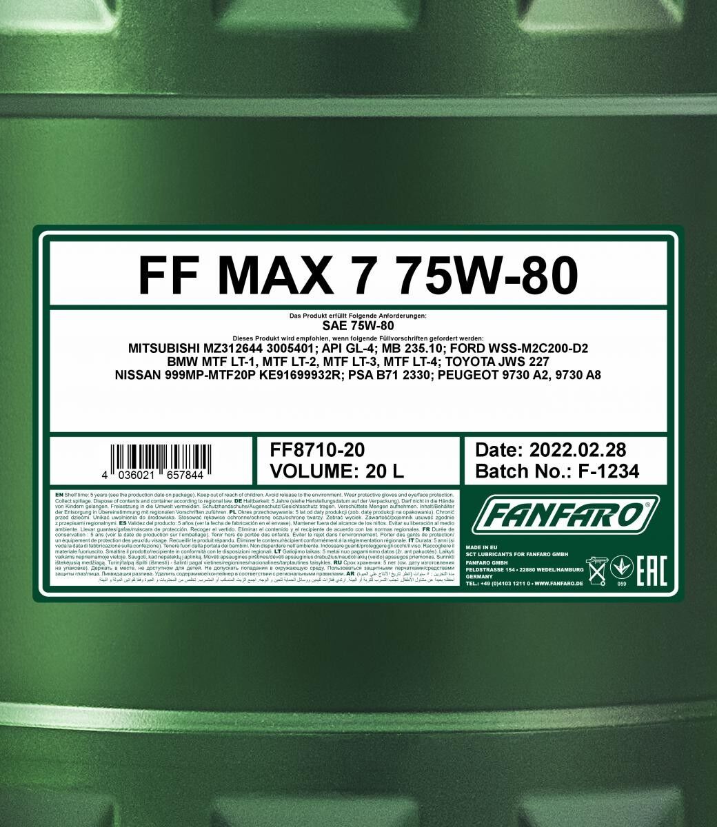 FANFARO FF8710-20 Transmission fluid