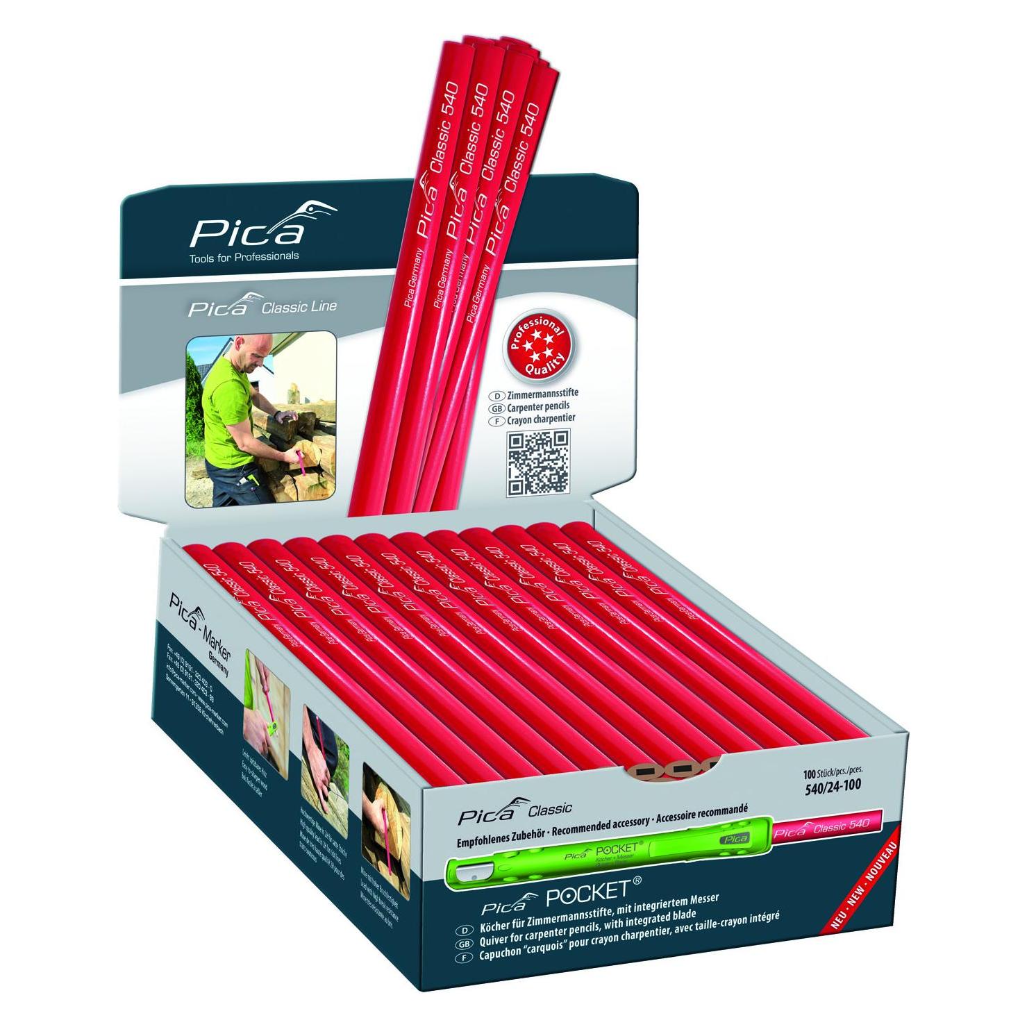 Pica Zimmermannstift Classic 540 24 cm (2H, 1x) (540/24-100-121388.2400)