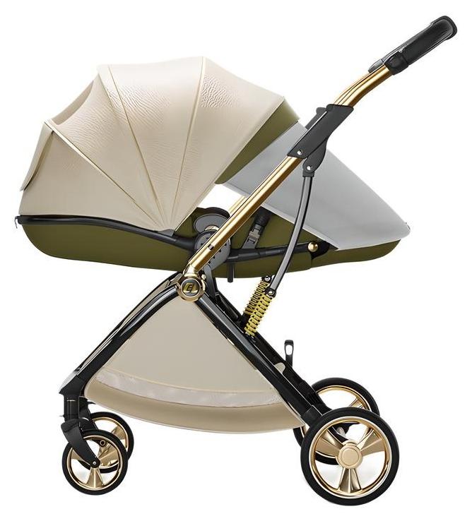 Kinderwagen - Standardmodell - Faltbar - Umsetzbar - Vierradfederung - 1-2 Jahre - Bis 20 kg - Grün