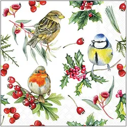 Ambiente, Servietten, Serviette "Birds In Winter" (20 Stk., 33 x 33 cm)