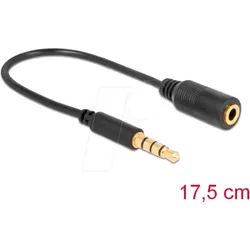 DELOCK 62498 - Audio Kabel, 3,5 mm 4 Pin Klinkenstecker, Pinwechsler, 17,5 cm