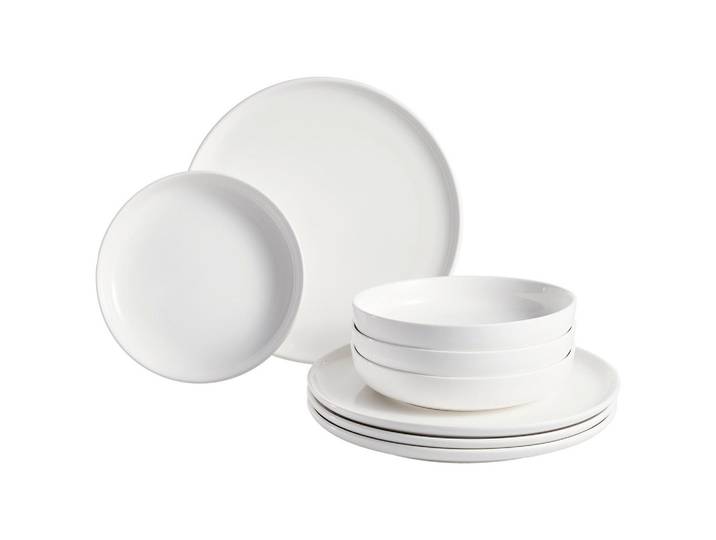 Ritzenhoff Breker Tafelservice, Weiss, Keramik, 8-teilig, Uni, Lfgb, lebensmittelecht, Geschirr, Geschirr-Sets, Tafelservice