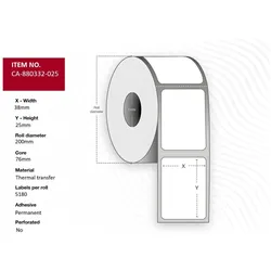 Capture, Etikettenrolle, Label 38 x 25mm, Core 76mm (38 mm)