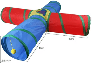 Inspire Picks Rainbow Hide Collapsible Cat Tunnel Toy For Indoor Cats c3
