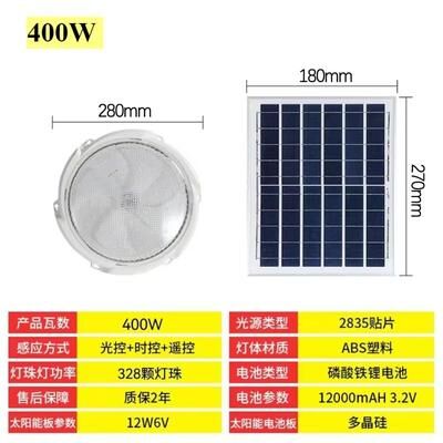 Inspired Finds Solar Ceiling Light With Remote Control 60W 500W Indoor & Outdoor LED Solar Powered Lamp For Garden, Home & Garage 400w