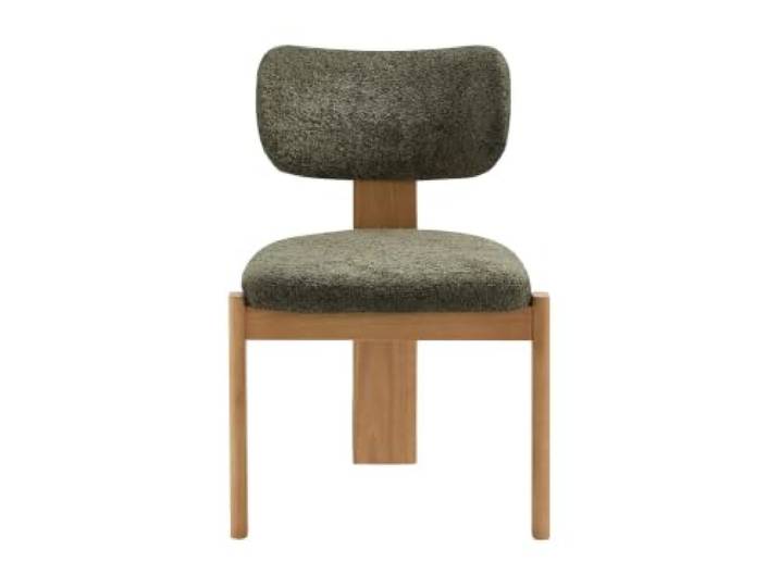 Vente-unique - Stuhl 2er-Set Wilana - Holz Khaki Weichheit des Frotteestoffs Robustes und authentisches Kautschukholz