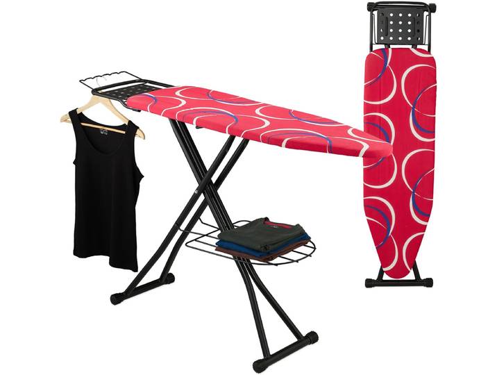 strijkplank voor stoomstrijkijzer - 110 x 33 cm - met rekje voor kleding