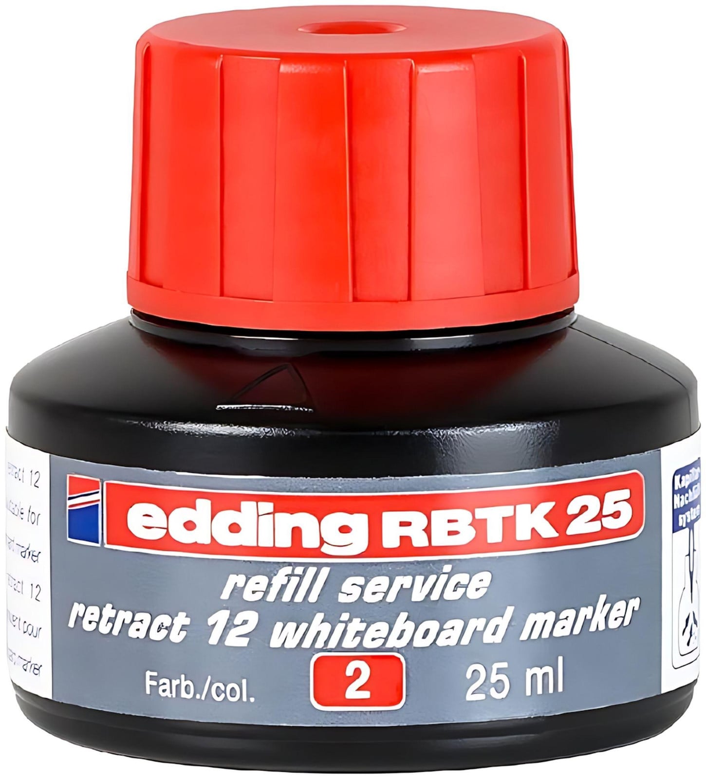 Edding RBTK 25 Whiteboardmarker wit met 25 ml rode navulinkt