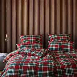 elegante Soft-Flanell Bettwäsche Manchester 160x210 cm + 65x100 cm | leuchtend-rot - rot