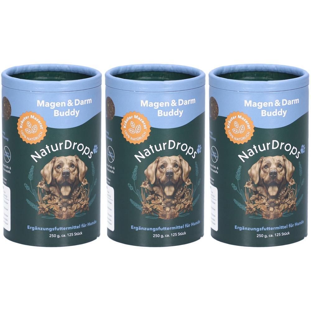 Naturdrops Magen & Darm Buddy Erg.Futterm.f.Hunde x3 3x250 g