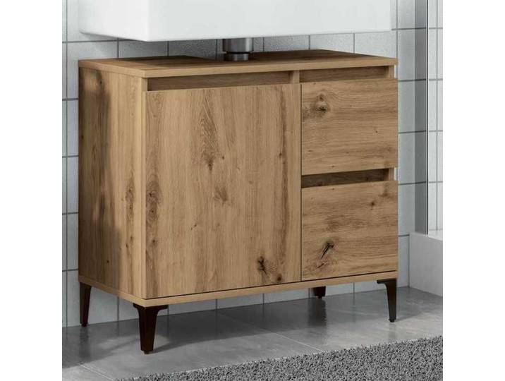 Joli & Fonctionnel - Armoire lavabo - Support Lavabo - chêne artisanal 65x33x60 cm bois d'ingénierie kda9573817