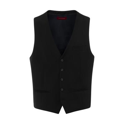 Anzugweste THOMAS GOODWIN "Anzugweste", Herren, Gr. 44, schwarz, 80% Polyester, 20% Viskose, unifarben, slim fit, V-Ausschnitt, Westen Anzugweste, Futterrücken mit Verstellriegel, 2842-10-20039