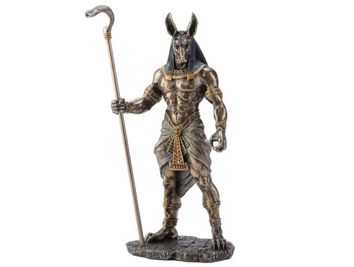 Veronese Design 10.5 Inch Lange Egyptische God Anubis Holding Cobra Hoofd Scepter Standbeeld