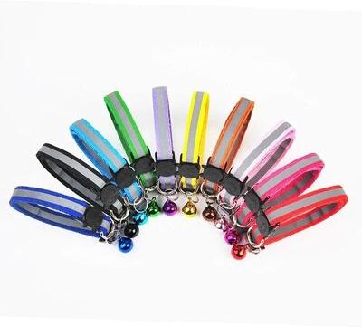 Uplifted Finds Reflective Adjustable Safety Cat Collar With Locator Bell 10 Pcs Random Colors