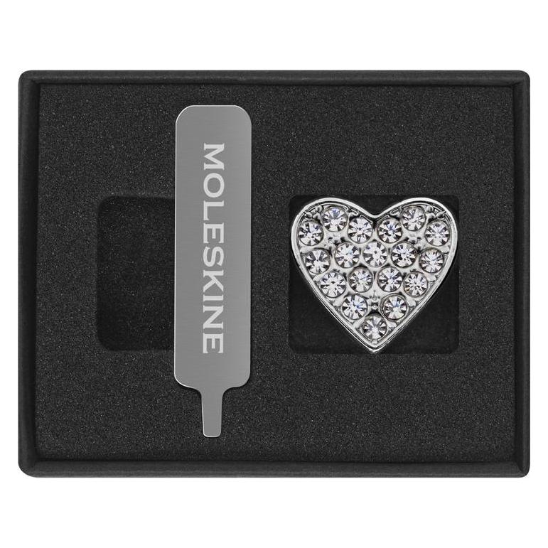 Moleskine Pins Heart Crystal Silver (Kein Einband) (In Catalogue NOOS)