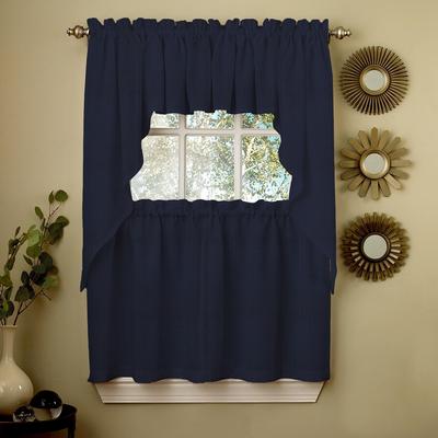Sweet Home Collection Opaque Ripcord Kitchen Window Curtains - Swag, Tier & Valance