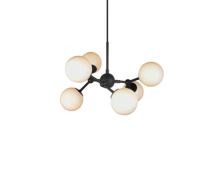 Design Pendellmape Atom Opal, Schwarz Halo Design