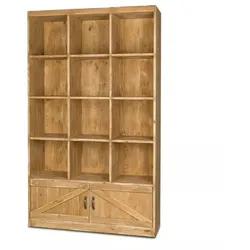 TRADIS Regal mit 12 Fächern B119 cm und Aufbewahrung, Massivholz