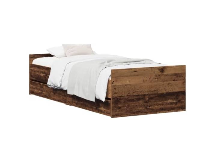 PUGYNBK Bettgestell aus technischem Holz, 90 x 200 cm Fester Lattenrost, minimalistisches Kopfteil, feste Halterung, modernes Schlafzimmer