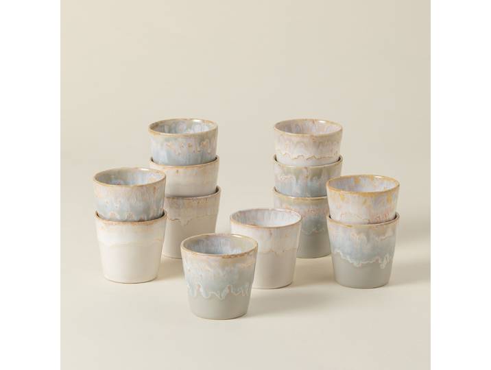Lungo-Tasse Grespresso 12er-Set Ø 8cm Grau/Weiß/Grau/Weiß