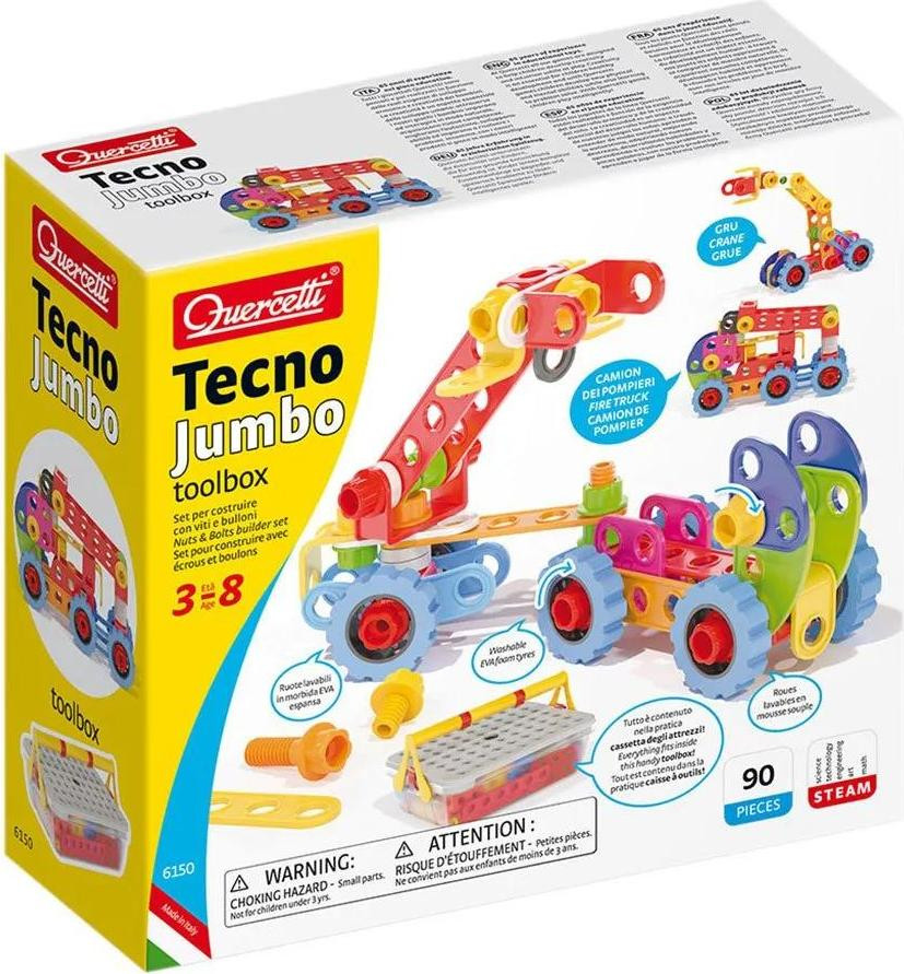 Quercetti Tecno Jumbo Bouwset met 86 onderdelen voor kinderen vanaf 3 jaar