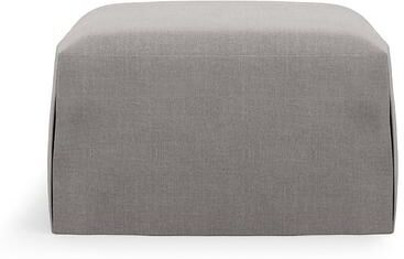 Ava Slipcovered Ottoman For Ava Chair - Performance Linen Pewter - Grandin Road