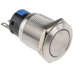 RS PRO Switch Pushbutton Stainless Momentary, Schalter + Taster, Silber