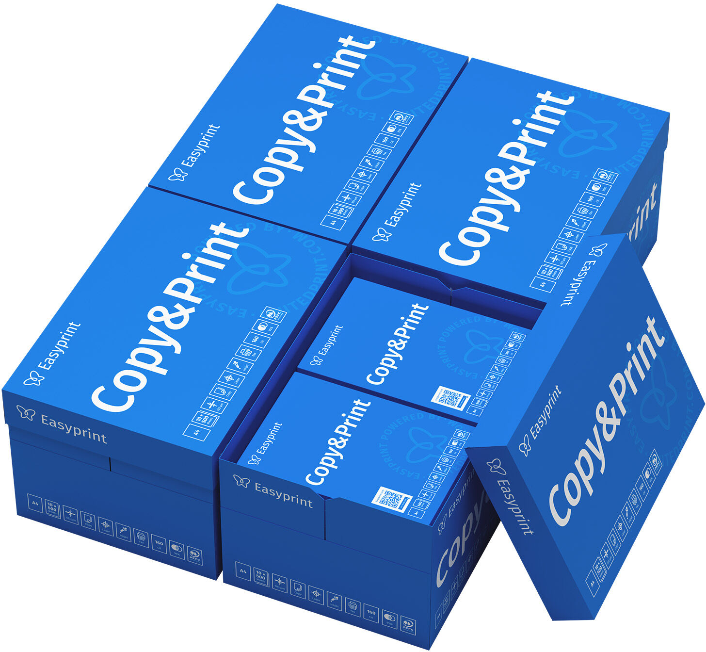 NUOVO! Carta per stampanti Easyprint Carta per fotocopie 20000 fogli 40 x 500 A4 Premium bianco brillante Vincitore del test CIE 160 Certificato ambientale 100% PEFC