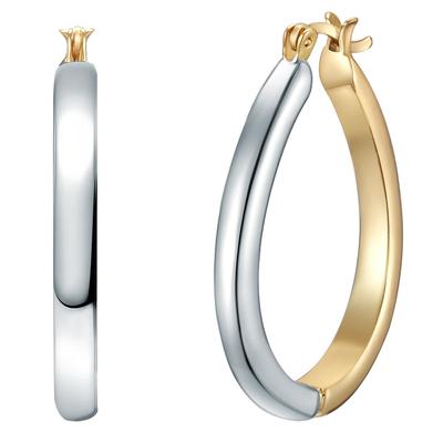 Paar Creolen LULU & JANE "Set: LJ79", silber (silber, gelbgold), Ohrringe, Damen, 36,0mm, Metall-Legierung