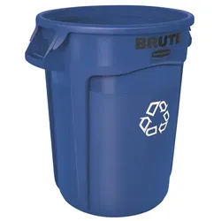 Mülltonne Rubbermaid Brute Container 121 L blau mit Recyclingsymbol und Handgriffen, sehr widerstandsfähig