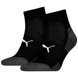 Puma 2P Sport Cushioned Quarter Socks Schwarz Gr 35/38