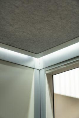 Wand-Schallabsorber Kleusberg für CoWoCube®, zur Optimierung der Raumakustik, Vorderseite Filz, Brandschutz B1 nach DIN 4102, B 500 x H 1000 mm, weiß